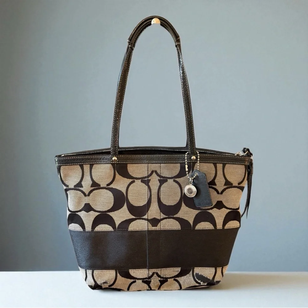 Coach Signature Shoulder Handbag - Picture 8 of 11